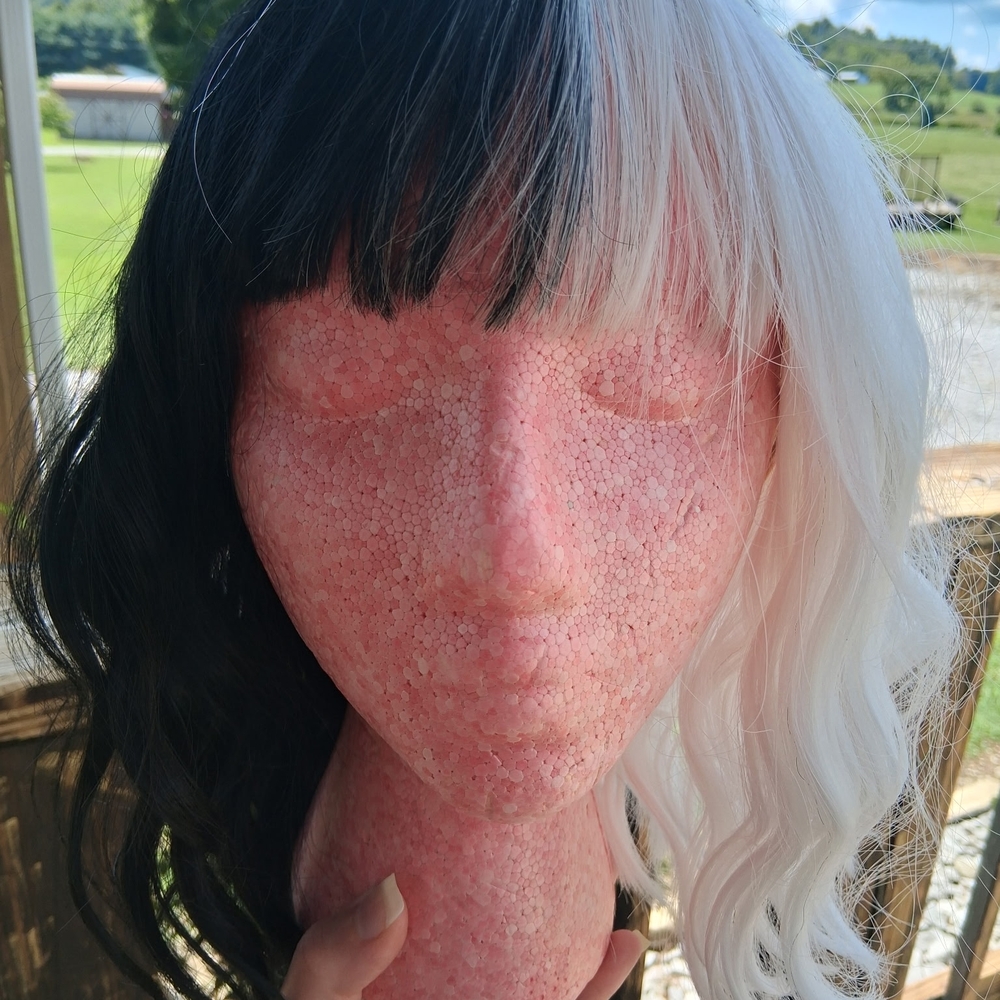 Black and White Wig with Bangs